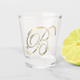 Elegante Monogram Letter B Imitats Gold Chic Schnapsglas