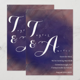 Elegante Monogram Lila Wedding Save The Date