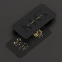 Elegante Monogram Luxury Black Beruflich
