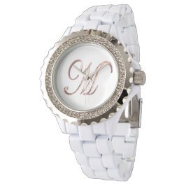 Elegante Monogram M Rose Gold Armbanduhr