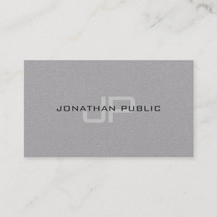 Elegante Monogram Minimalistisch Gray Template Lux Visitenkarte