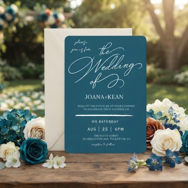 Elegante Monogram Moderne Hochzeit Einladung (Von Creator hochgeladen)