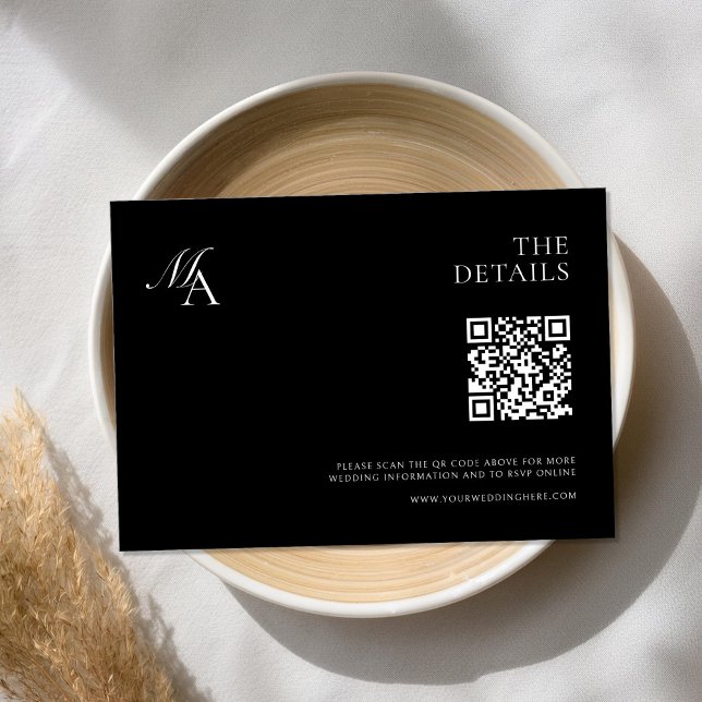 Elegante Monogram Moderne Minimalistische Hochzeit Begleitkarte (Von Creator hochgeladen)