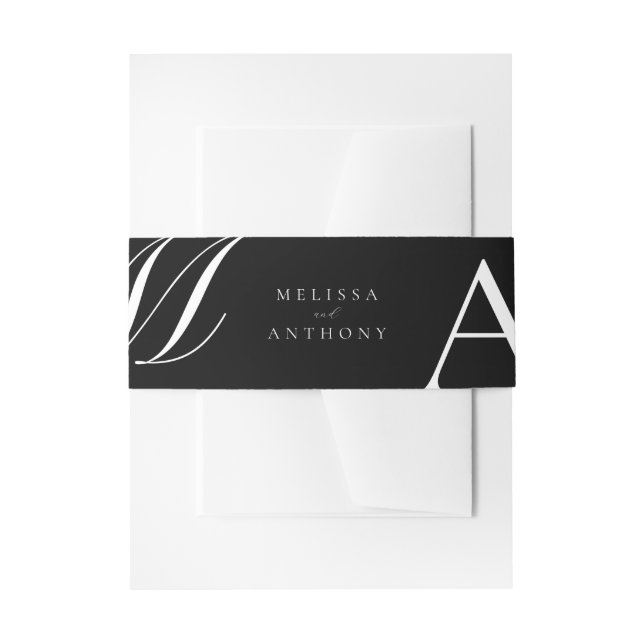 Elegante Monogram Moderne Minimalistische Hochzeit Einladungsbanderole (Vorderseite Beispiel)
