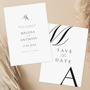 Elegante Monogram Moderne Minimalistische Hochzeit Save The Date