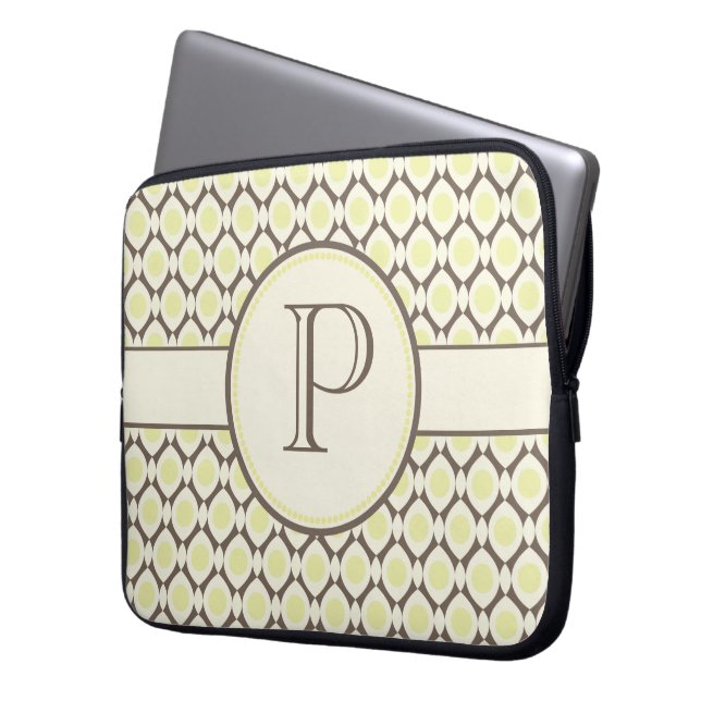Elegante Monogram, Modernes Design Notebook-Bag Laptopschutzhülle (Vorderseite Links)