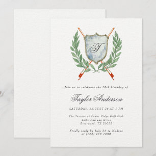 Elegante Monogram Music Wappen Geburtstagsparty Einladung