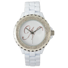 Elegante Monogram N Rose Gold Armbanduhr