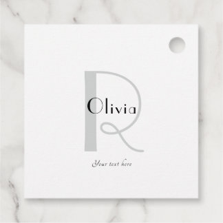 Elegante Monogram Name Favor Tags Geschenkanhänger