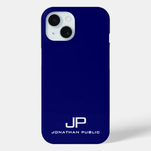 Elegante Monogram Name Template Navy Blue Trendy Case-Mate iPhone Hülle