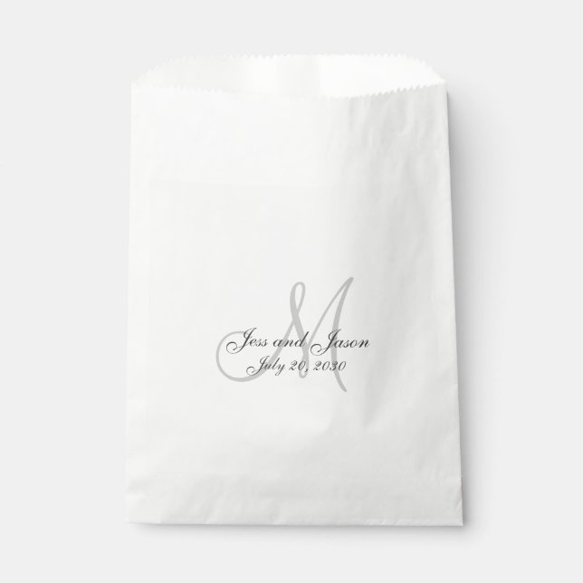 Elegante Monogram-Namen Vielen Dank für Ihre Hochz Geschenktütchen (Vorderseite)