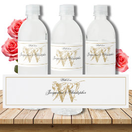 Elegante Monogram Names Chic White & Gold Wedding