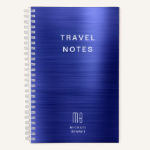 Elegante Monogram Navy Blue Travel