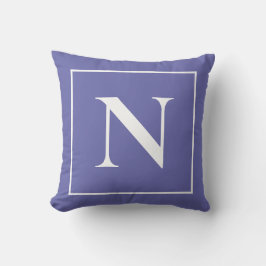 Elegante Monogram Periwinkle Blue Minimalistisch Kissen