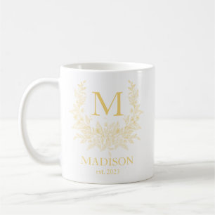 Elegante Monogram Personalisiert Coffee Tasse
