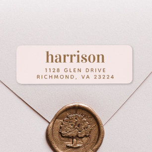 Elegante Monogram Pink Gold Rücksendeadresse
