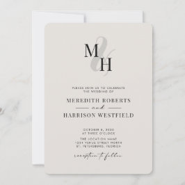 Elegante Monogram QR Code UAWG Minimalistisch Wedd Einladung
