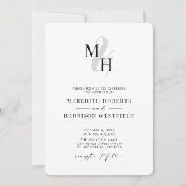 Elegante Monogram QR Code UAWG Minimalistisch Wedd Einladung