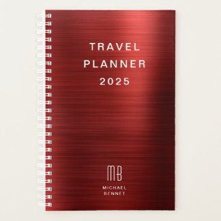 Elegante Monogram Red Travel Planer