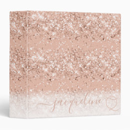 Elegante Monogram Rose Gold Pink Glitzer Binder 3,8 Cm Ordner