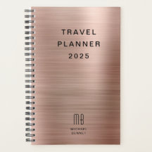 Elegante Monogram Rose Gold Travel