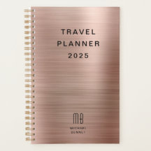 Elegante Monogram Rose Gold Travel