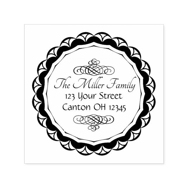 Elegante Monogram-Rücksendeadresse Permastempel (Design)