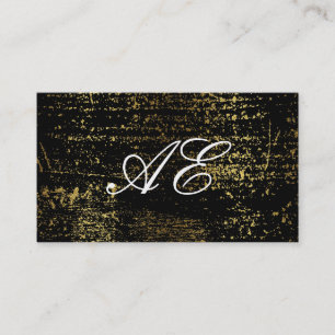 Elegante Monogram Script Gold Grunge Visitenkarte
