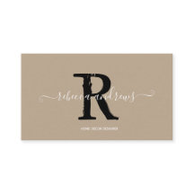 Elegante Monogram Script Name Initial Taupe