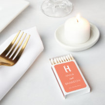 Elegante Monogram Script Name Modern Wedding Coral