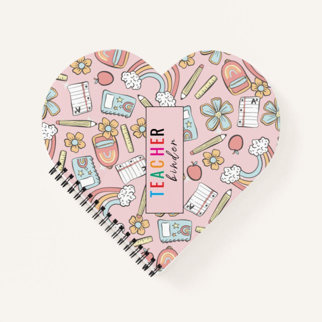 Elegante Monogram Script Office School 3 Ring Bind Notizbuch (Vorderseite)