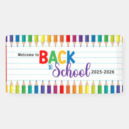 Elegante Monogram Script Office School Banner