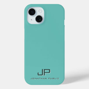Elegante Monogram Template Aquamarin blau grün Case-Mate iPhone Hülle