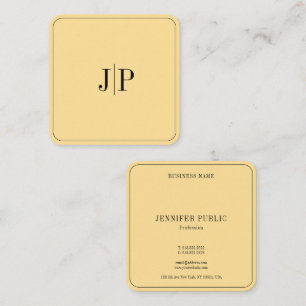 Elegante Monogram Template Luxury Glamour Gold Quadratische Visitenkarte