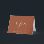 Elegante Monogram Terracotta Wedding Dankeskarte<br><div class="desc">Elegante Hochzeit Monogramm Dankeschön Karte. Diese Monogramm-Hochzeitskarte bietet elegante Skriptampersand und klassische Typografie. Personalisieren Sie diese,  indem Sie Ihre eigene Monografie und andere Details hinzufügen. Diese minimalistische monogramm Hochzeit danke Ihnen Karte wird auch perfekt als ein Paar Schreibwaren.</div>