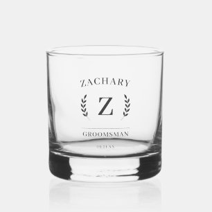 Elegante Monogram-Trauzeugen - Gastgeschenk Hochze Whiskyglas