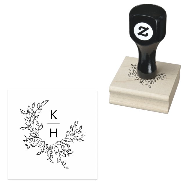 Elegante Monogram Wappen Wedding Gummistempel (Stempel)