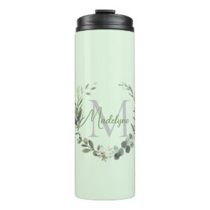 Elegante Monogram Wasserfarbenfilterhitze T Thermosbecher