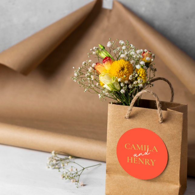 Elegante Monogram Wedding Classic Round Sticker (Von Creator hochgeladen)