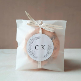 Elegante Monogram Wedding Classic Round Sticker