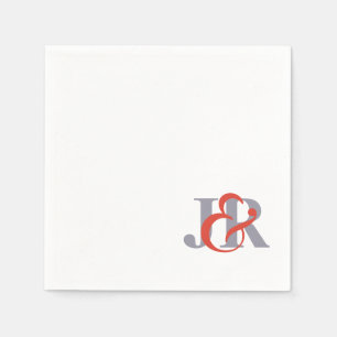 Elegante Monogram Wedding Cocktail Paper Napkins Serviette