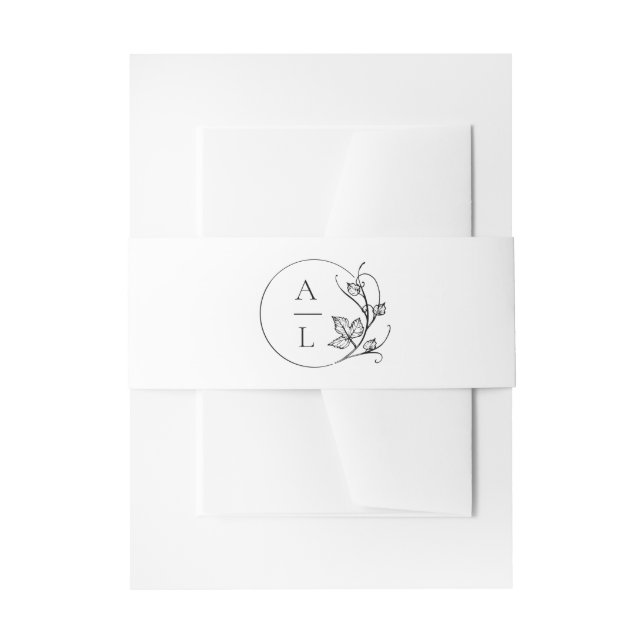 Elegante Monogram Wedding Invitation Bly Band (Vorderseite Beispiel)