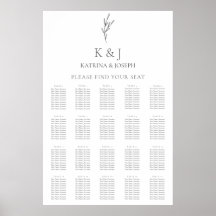 Elegante Monogram Wedding Seating Chart Minimal