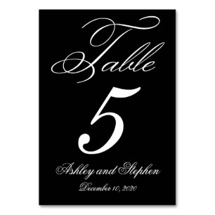 Elegante Monogram Wedding Tischnummer Cards