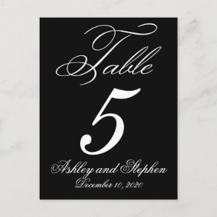 Elegante Monogram Wedding Tischnummer Cards