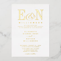 Elegante Monogram Wedding White Gold