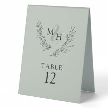 Elegante Monogram Wreath Sage Wedding
