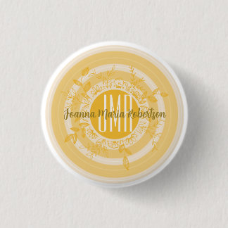 ELEGANTE MONOGRAM YELLOW GOLD CREAM BLUME CUSTOM BUTTON