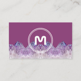 Elegante Monogramm Amethyst zwei Töne violette Ede Visitenkarte
