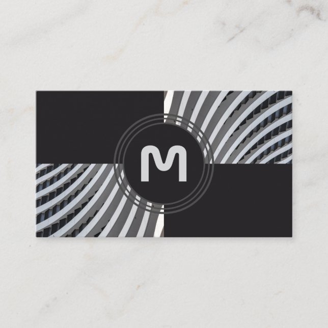 Elegante Monogramm-Architektur mit zwei Tonfliesen Visitenkarte (Vorderseite)